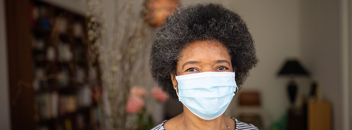 Woman wearing a mask