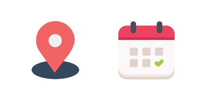 icons of location pin and calendar