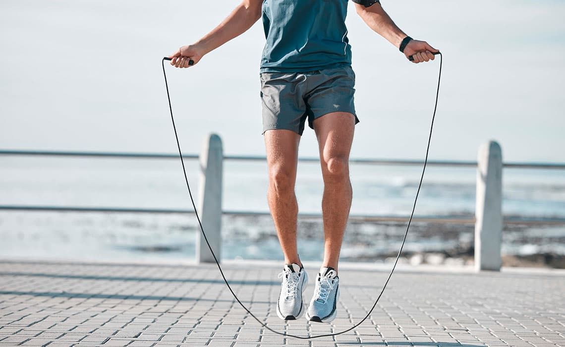 A person using a jump rope
