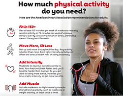 Diagram titled "how much physical activity do you need?"