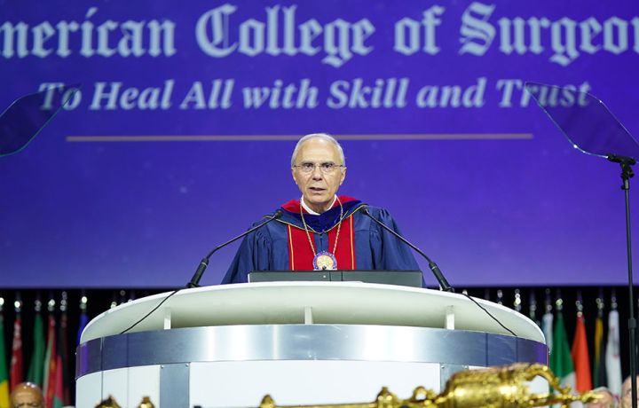 Dr. Sidawy being installed as ACS President